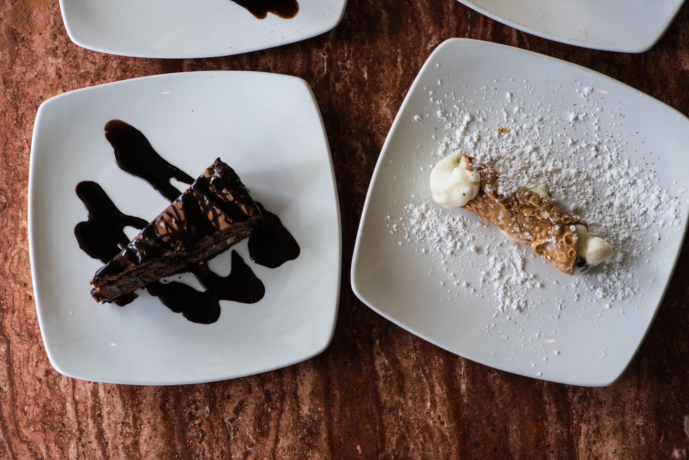 caffe capri cannoli and chocolate cake