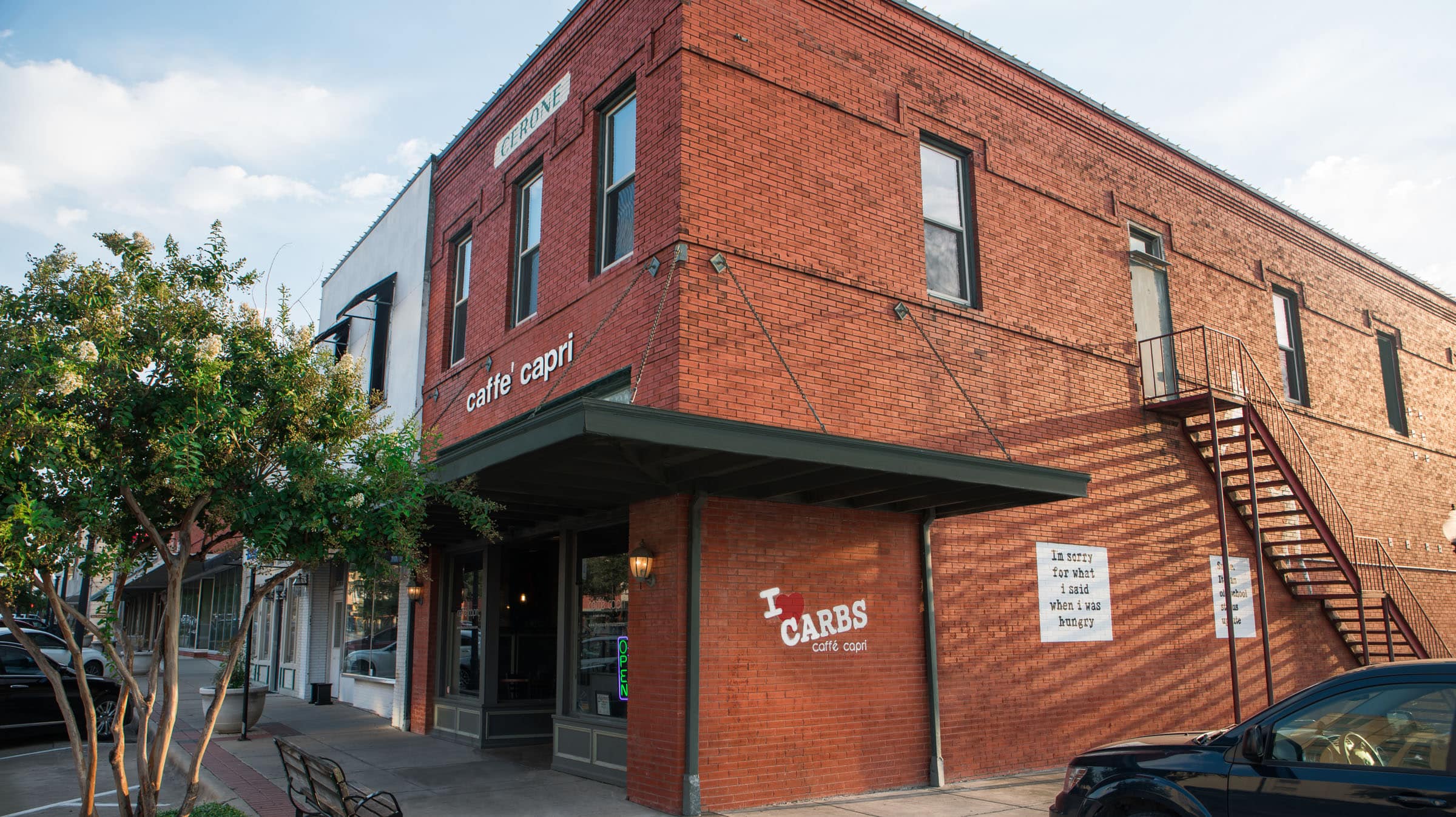 caffe capri murals on exterior
