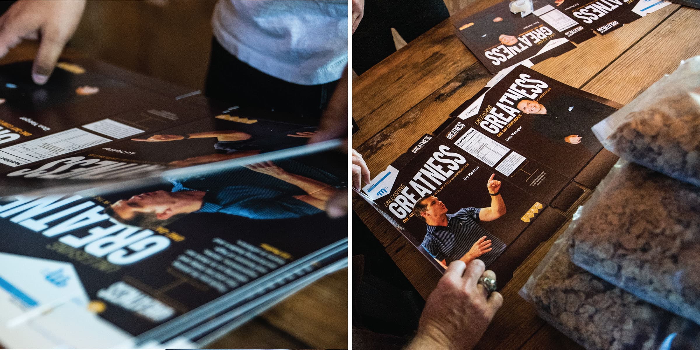 Unleashing Greatness packaging being assembled