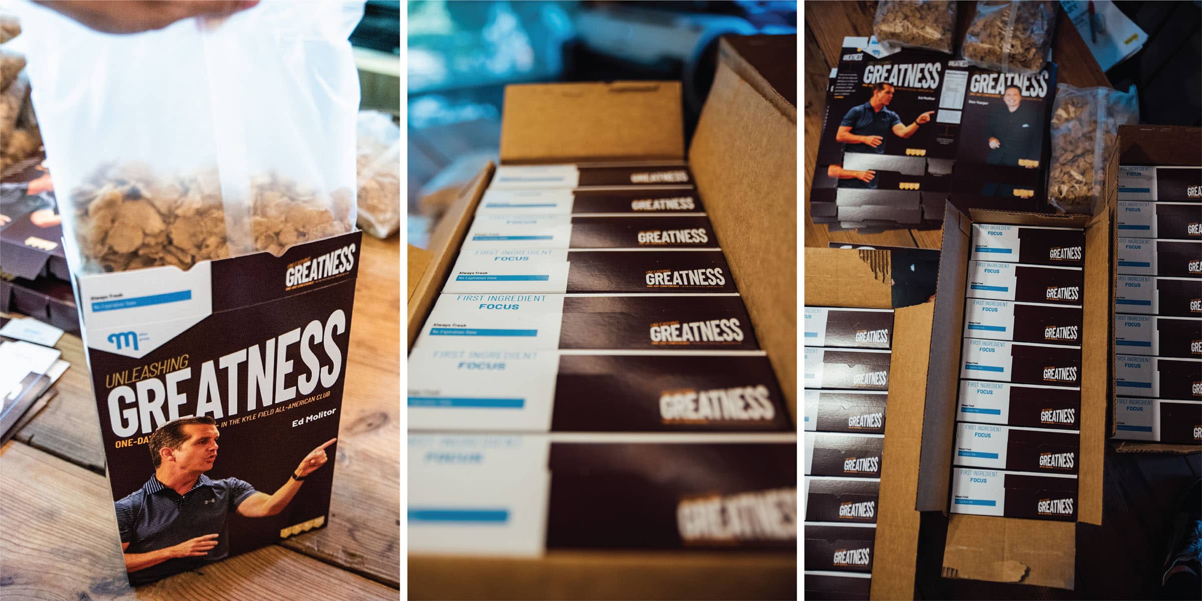 Unleashing Greatness packaging being assembled